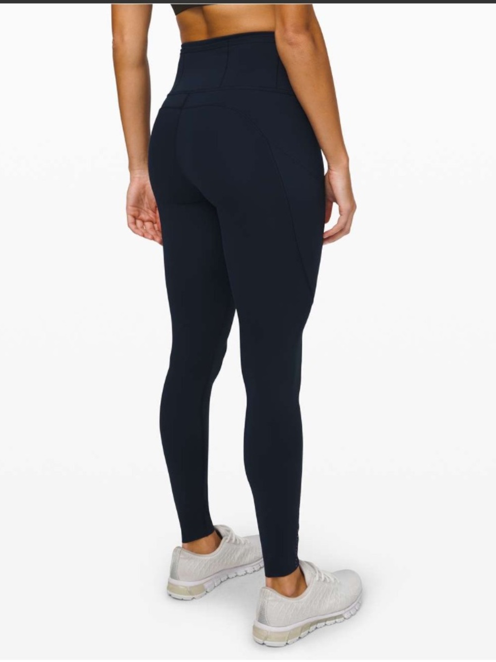 Lululemon True Navy Fast & Free Reflective Performance Leggings Side Pocket 4